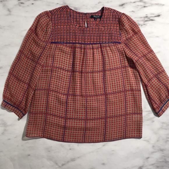 Madewell Tops - Madewell Patterned Silk Pullover Blouse